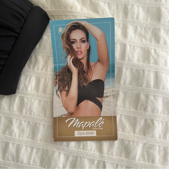 NWT Mapale Multipurpose Wrap Bikini Top in Black, M - Picture 13 of 16